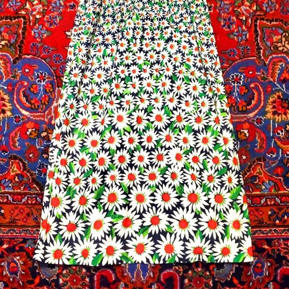 Vintage 70s Daisy Maxi Prairie Peasant Dress - Picture 4 of 6